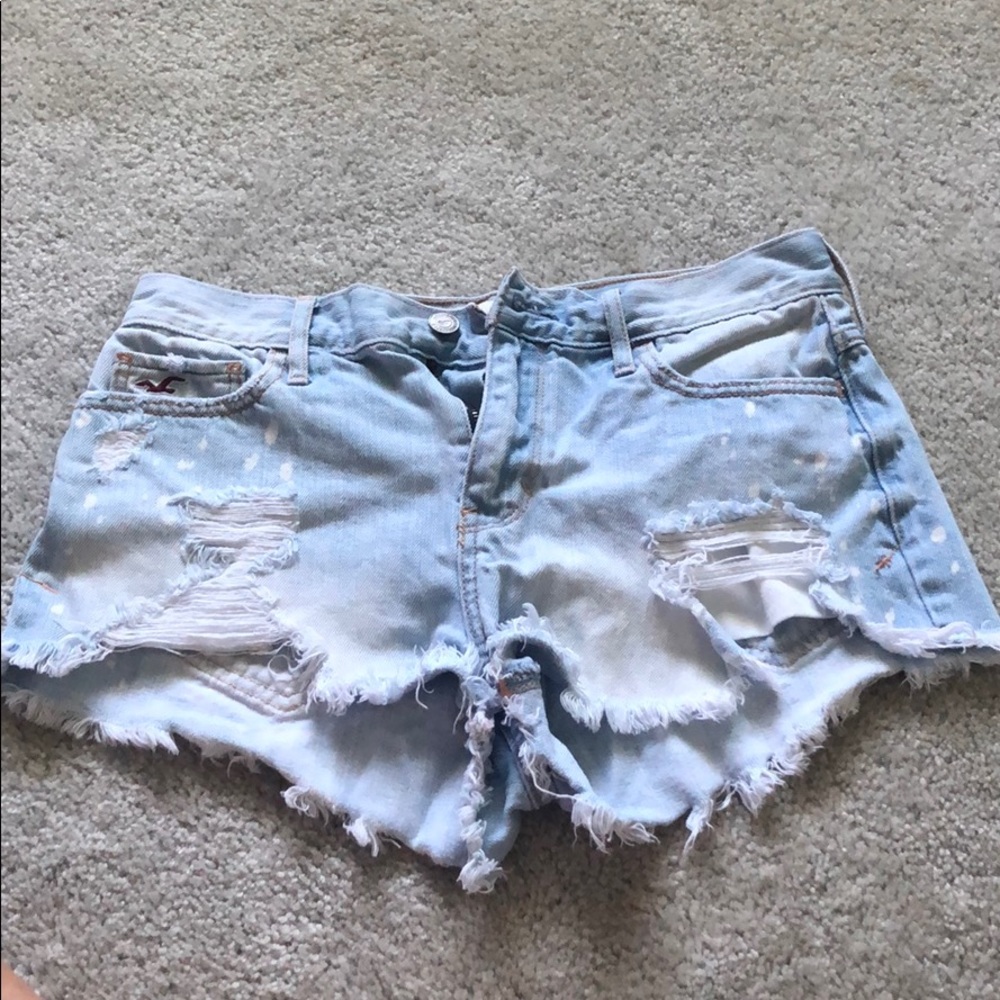 Distressed jean shorts